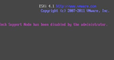 Tech Support Mode has been disabled by the Administrator on ESXi 4.1