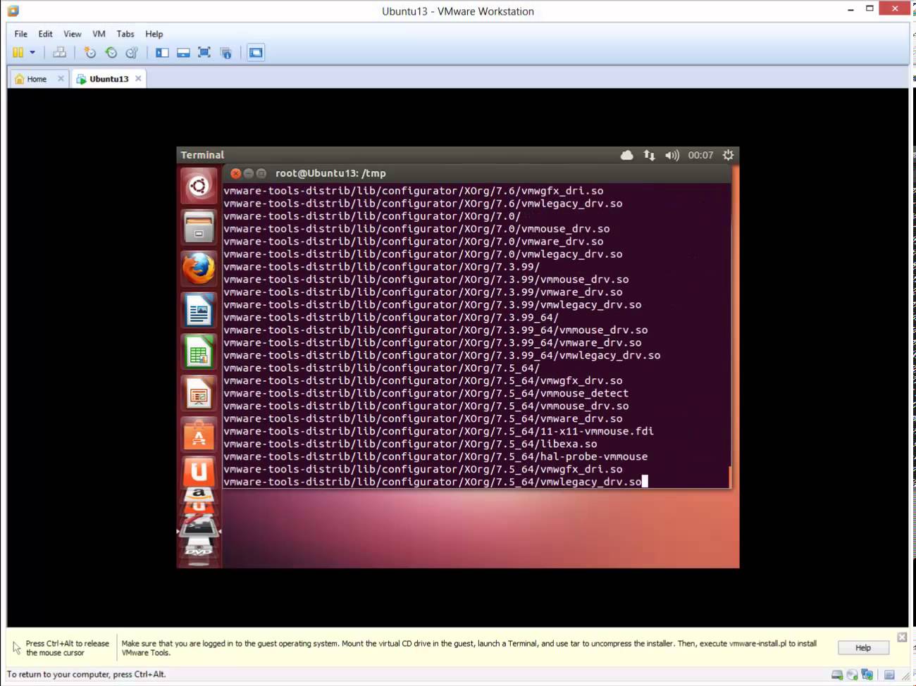 How to Install VMware Tools in Ubuntu 13.04 (Raring Ringtail)