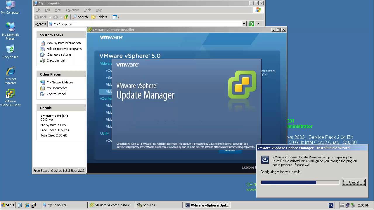 How to Install VMware vCenter Server 5.0 on Windows Server 2003 X64 R2 SP2
