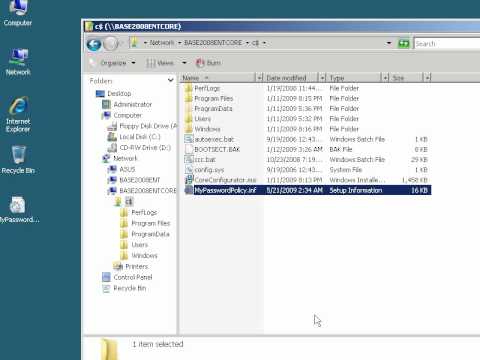 How to Manage Local Password Policy on Windows Server 2008 Core